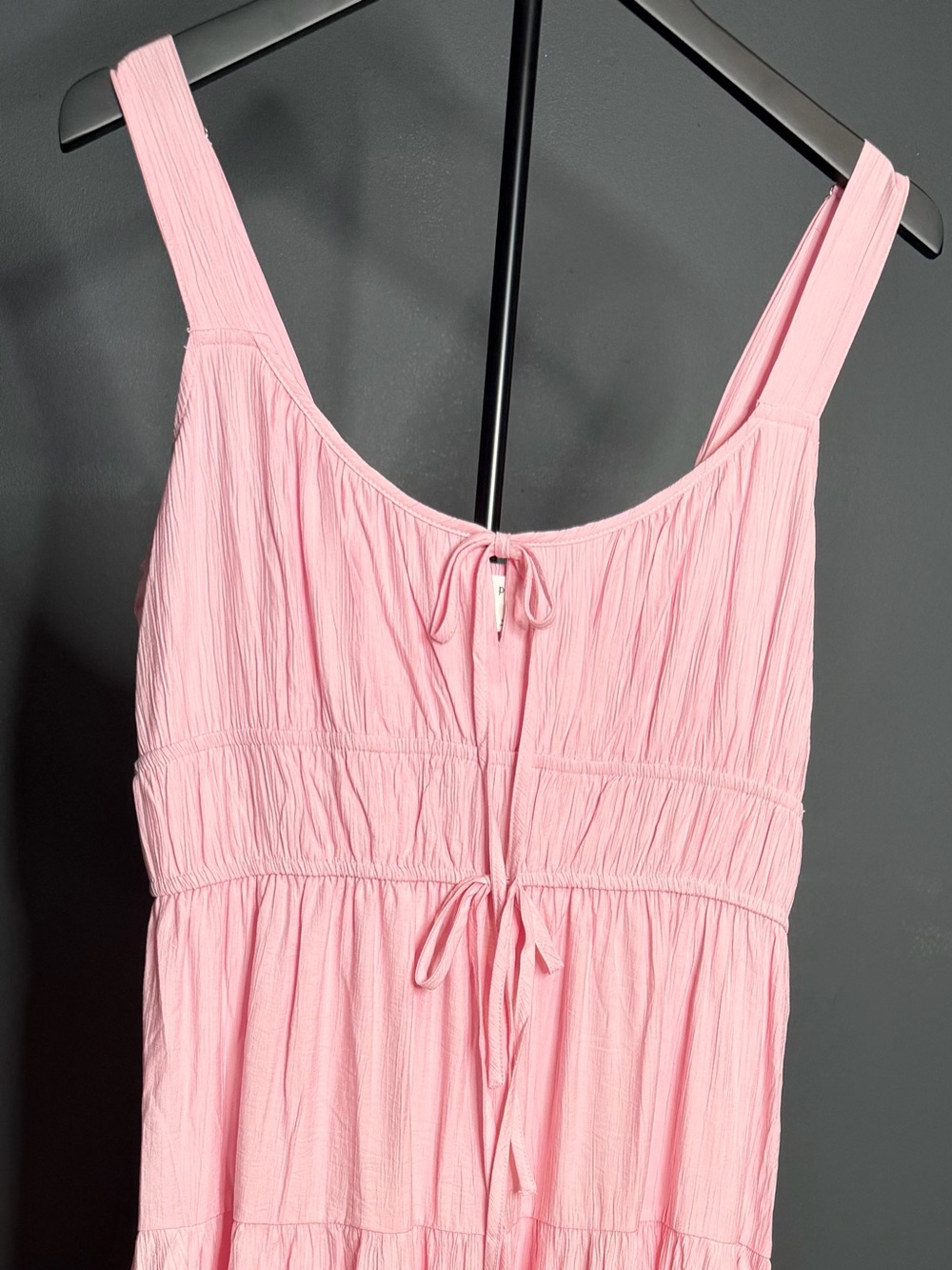 Blu Pepper Pink Front Tie Fit & Flare Midi Dress